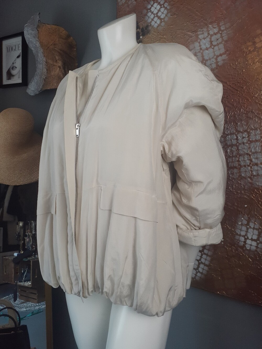 Zara Nwot Limited Edition Cotton Blend Bomber Jacket